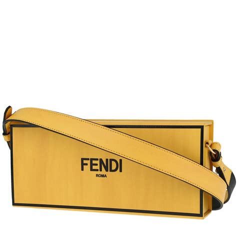 fendi borsa rettangolare di pelle gialla e rettile|borse fendi first.